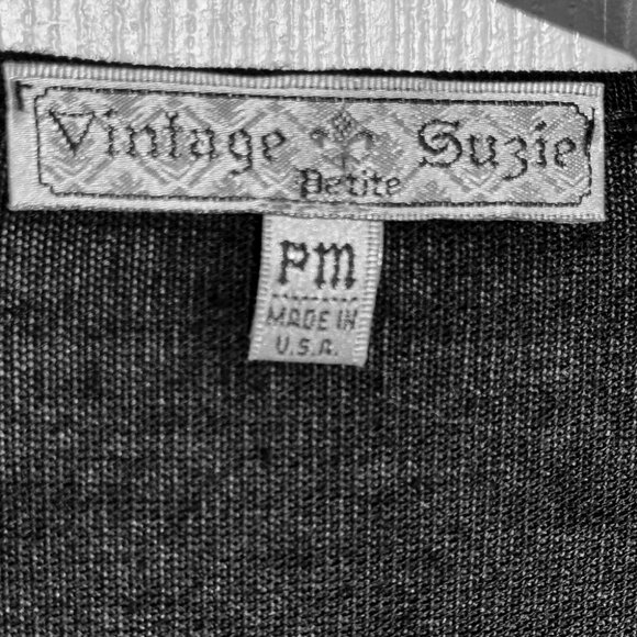 Dressy lightweight black knit long-in-front cardigan & wide Black sequin trim - Picture 4 of 5